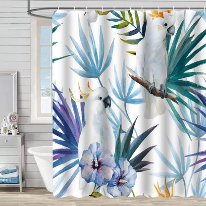 Wasserdichter dekorativer Duschvorhang mit Blumen und Vögeln