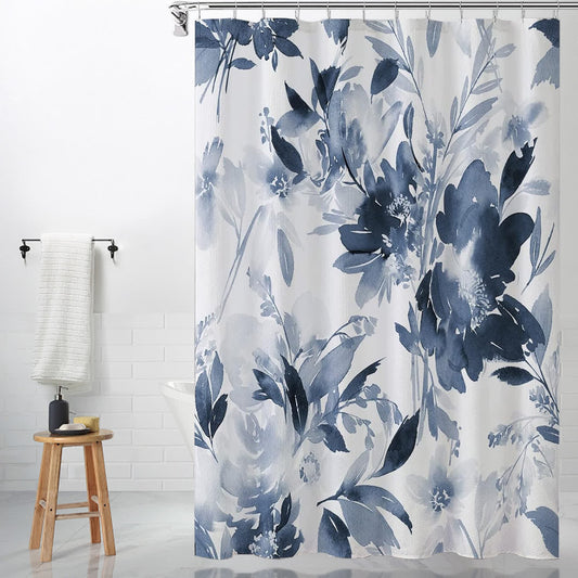 Eleganter, floraler, wasserdichter, dekorativer Duschvorhang