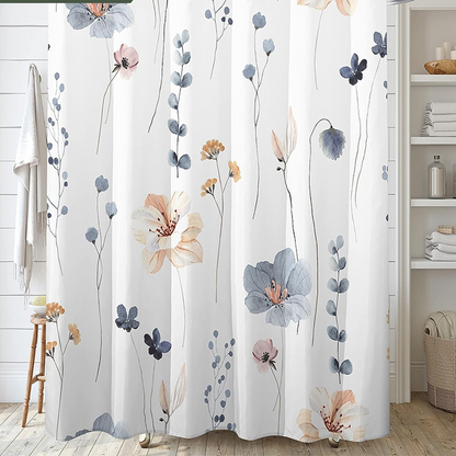 Eleganter, floraler, wasserdichter, dekorativer Duschvorhang