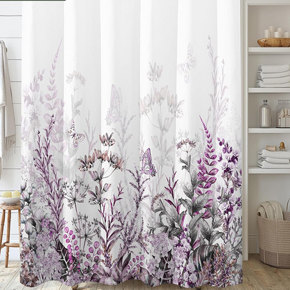 Eleganter, floraler, wasserdichter, dekorativer Duschvorhang
