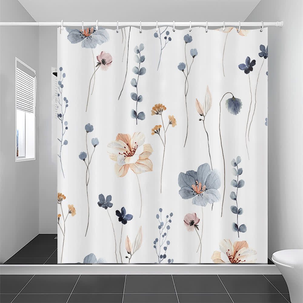 Eleganter, floraler, wasserdichter, dekorativer Duschvorhang