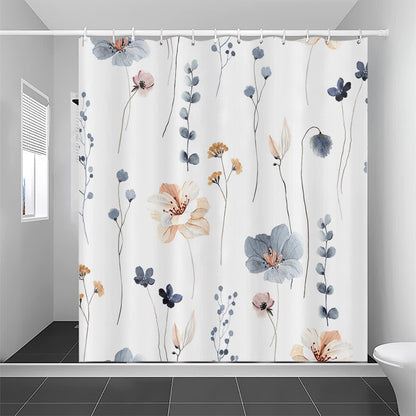 Eleganter, floraler, wasserdichter, dekorativer Duschvorhang