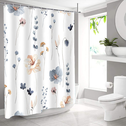 Eleganter, floraler, wasserdichter, dekorativer Duschvorhang