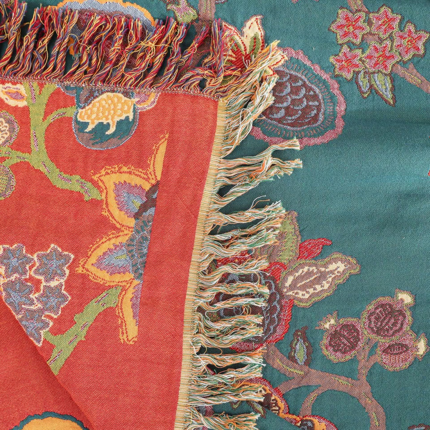 Bequeme Vintage-Decke aus Baumwollgaze mit Quasten