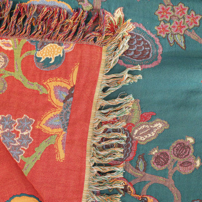 Bequeme Vintage-Decke aus Baumwollgaze mit Quasten