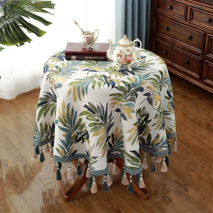 Elegante Tischdecke mit Blumenmuster aus Chenille-Jacquard