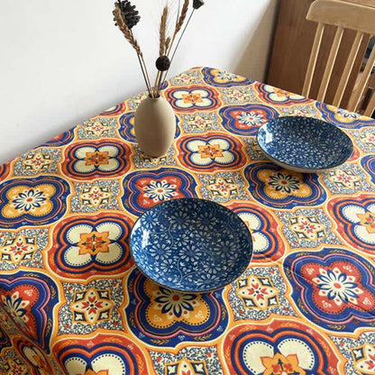 Tischdecke mit Vintage-Boho-Blumenmuster