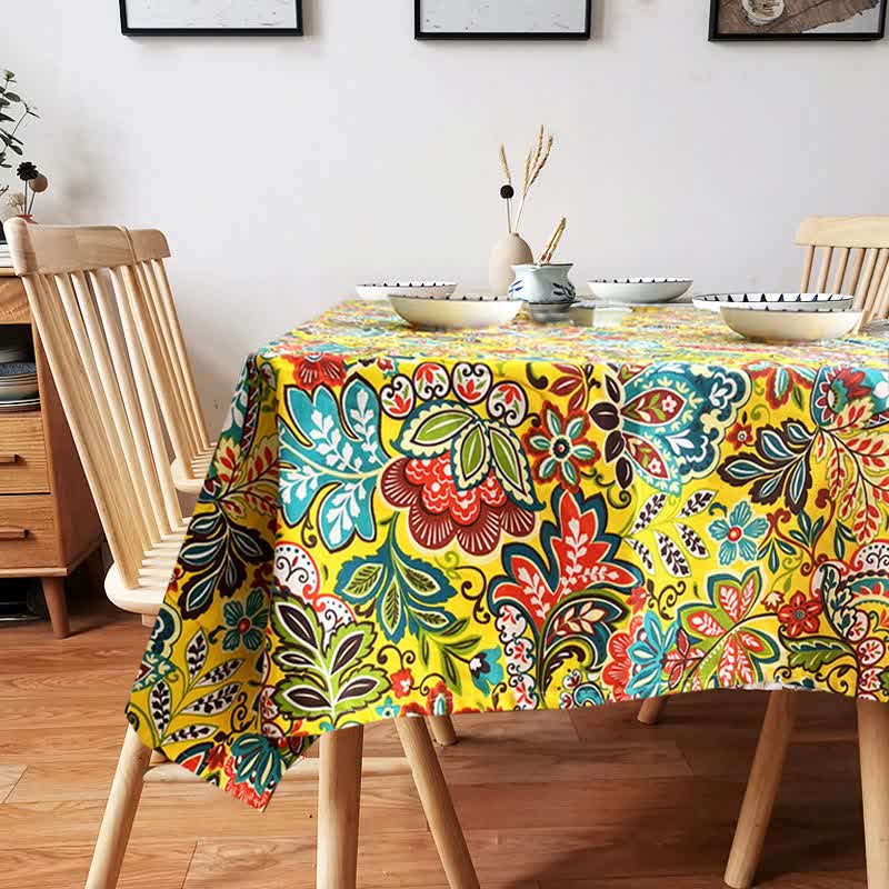 Tischdecke mit Vintage-Boho-Blumenmuster