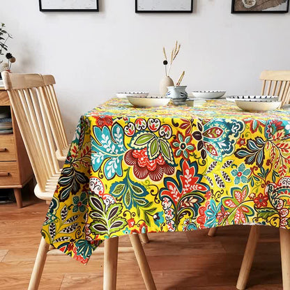 Tischdecke mit Vintage-Boho-Blumenmuster