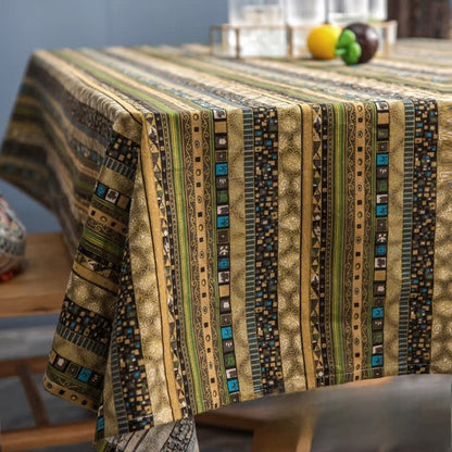 Tischdecke im Retro-Stil mit ethnischer abstrakter Kunst