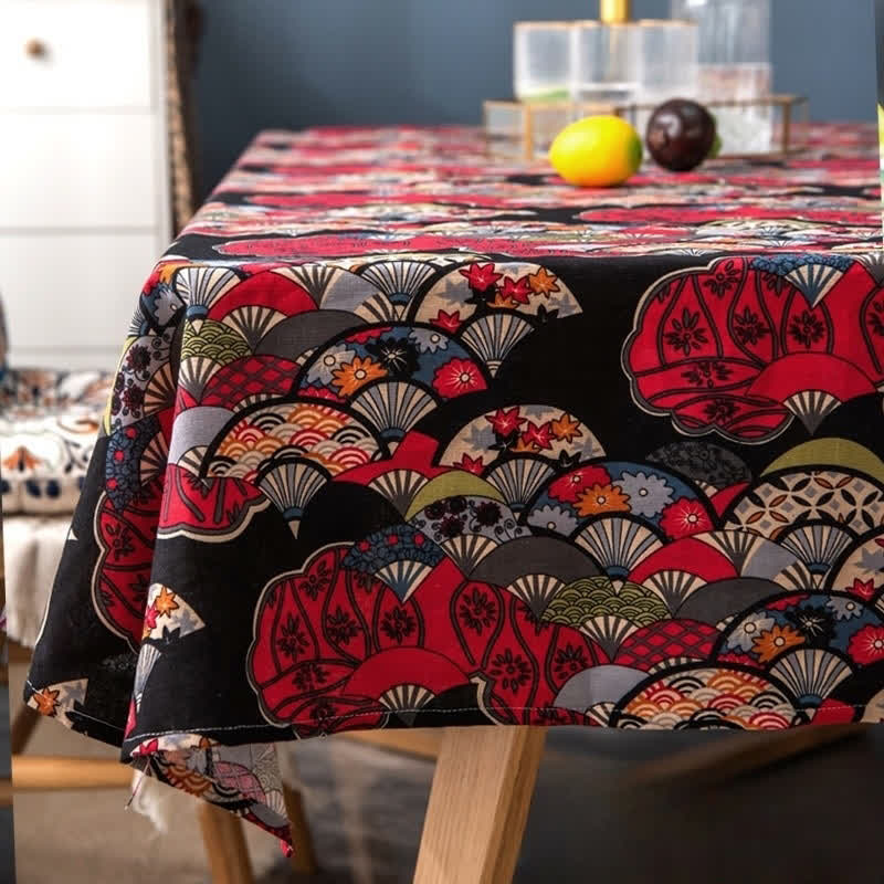 Tischdecke im Retro-Stil mit ethnischer abstrakter Kunst