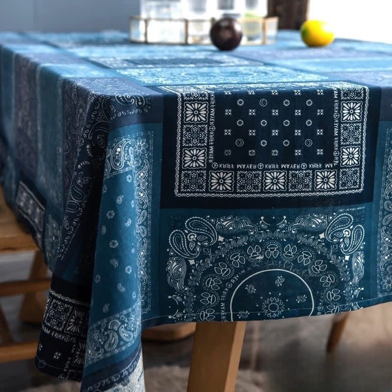 Tischdecke im Retro-Stil mit ethnischer abstrakter Kunst