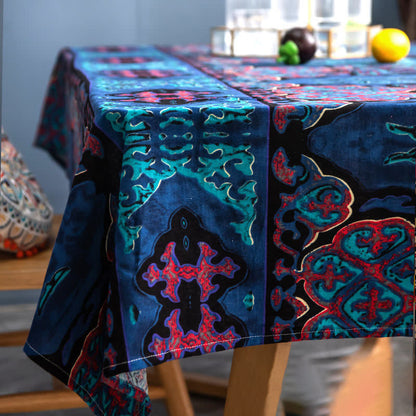 Tischdecke im Retro-Stil mit ethnischer abstrakter Kunst
