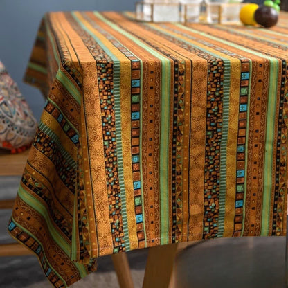 Tischdecke im Retro-Stil mit ethnischer abstrakter Kunst