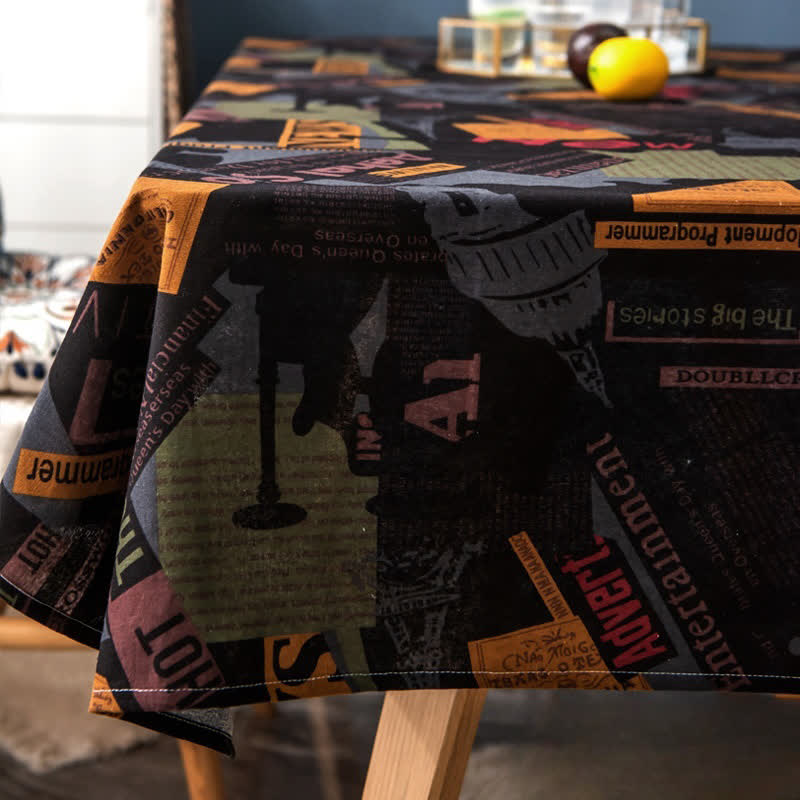 Tischdecke im Retro-Stil mit ethnischer abstrakter Kunst
