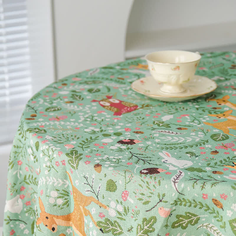 Niedliche Hirsch-Dschungel-Tier-Tischdecke