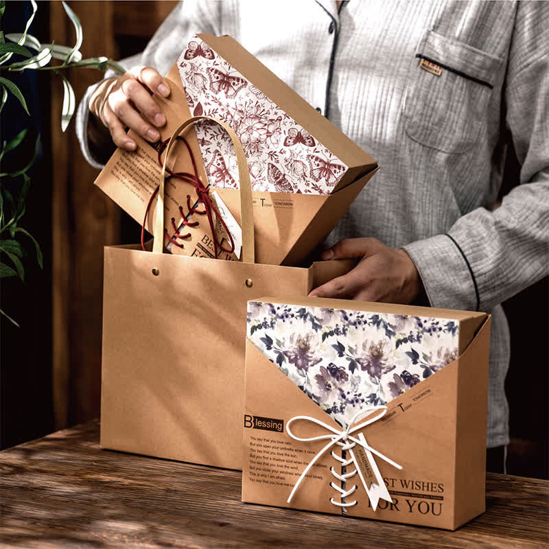 Retro Kraftpapier Geschenkbox Verpackungsbox