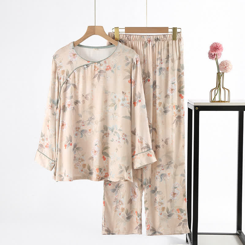 Weiche Loungewear aus Satin im Pastoralstil