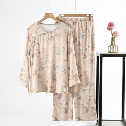 Weiche Loungewear aus Satin im Pastoralstil