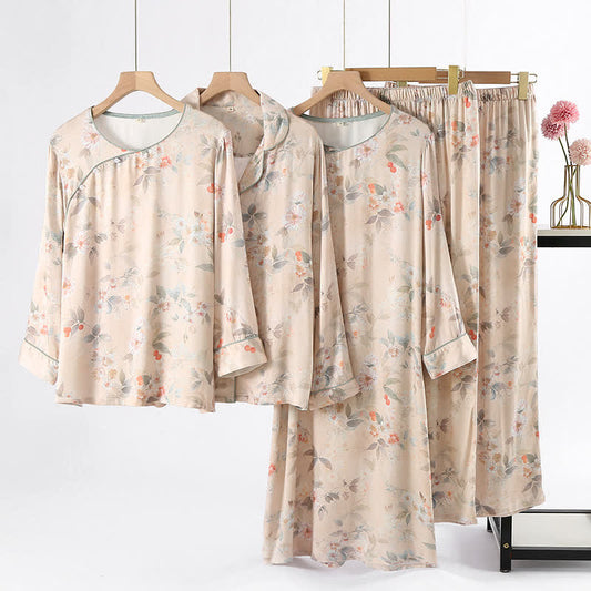 Weiche Loungewear aus Satin im Pastoralstil