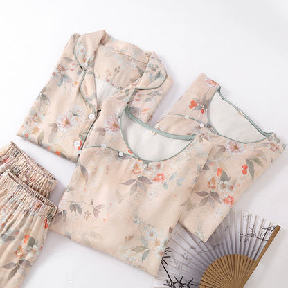 Weiche Loungewear aus Satin im Pastoralstil