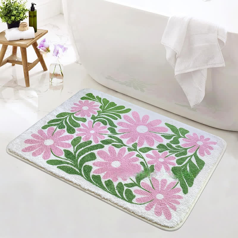 Saugfähige Bodenmatte mit Pflanzen und Blumen im Pastoralstil