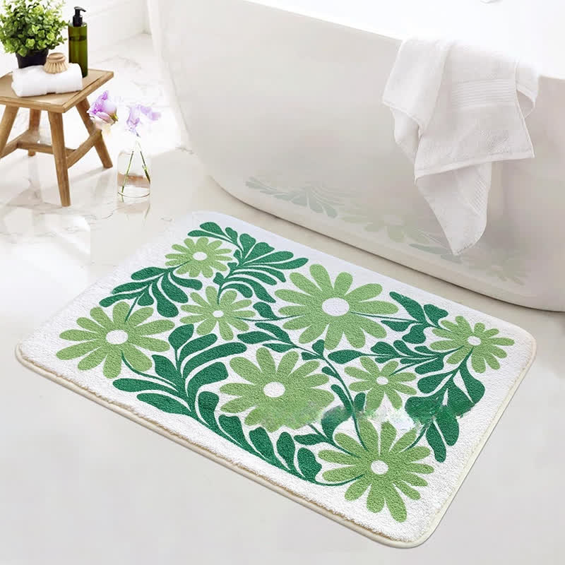 Saugfähige Bodenmatte mit Pflanzen und Blumen im Pastoralstil