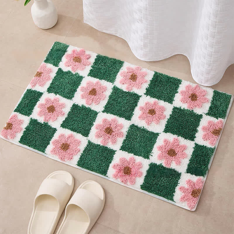 Saugfähige Bodenmatte mit Pflanzen und Blumen im Pastoralstil