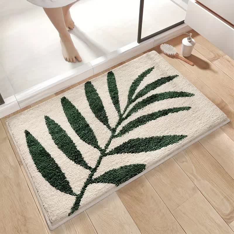 Saugfähige Bodenmatte mit Pflanzen- und Blumenmotiv