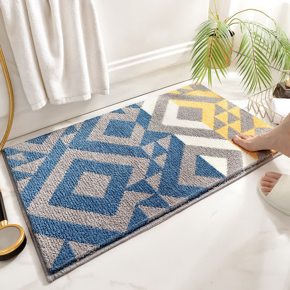 Saugfähige Bodenmatte mit Pflanzen- und Blumenmotiv