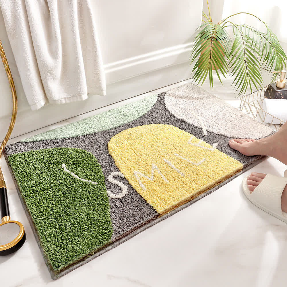 Saugfähige Bodenmatte mit Pflanzen- und Blumenmotiv