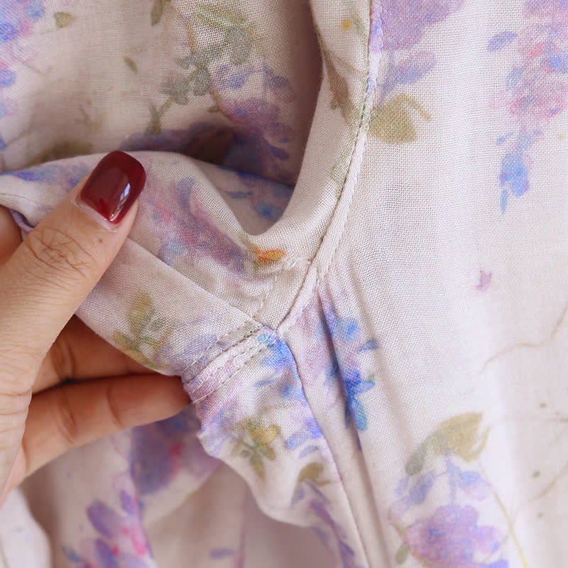Ländliches Wisteria-Pyjama-Set aus Bambusfaser