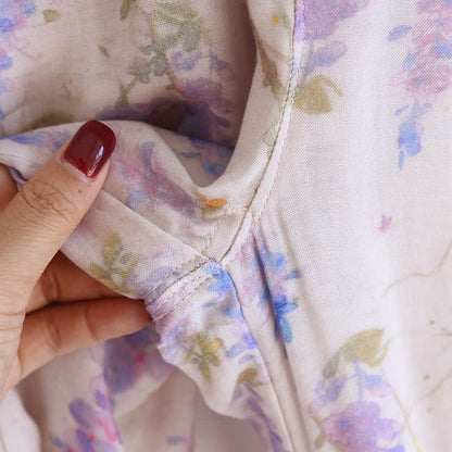 Ländliches Wisteria-Pyjama-Set aus Bambusfaser