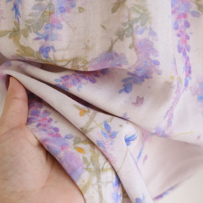 Ländliches Wisteria-Pyjama-Set aus Bambusfaser