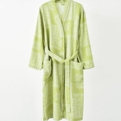 Jacquard Vintage Kimono Baumwollgaze Bademantel