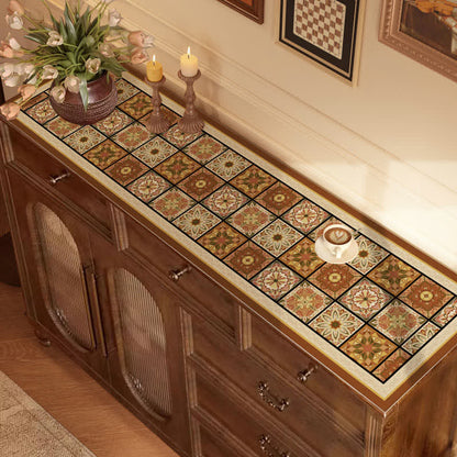 Vintage kariertes Blumen Sideboard Tischset