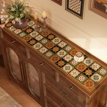Vintage kariertes Blumen Sideboard Tischset