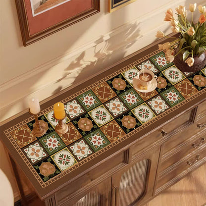 Vintage kariertes Blumen Sideboard Tischset