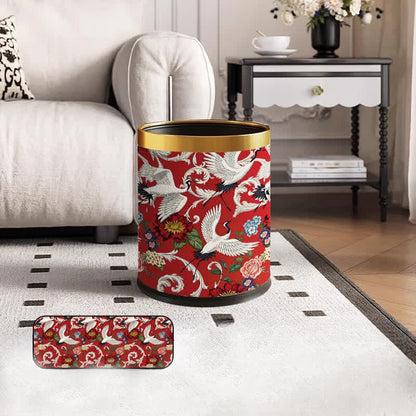 Doppelfass-Mülleimer im Vintage-Stil mit Blumenmuster, langlebig
