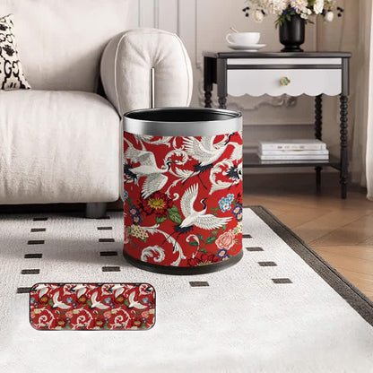 Doppelfass-Mülleimer im Vintage-Stil mit Blumenmuster, langlebig
