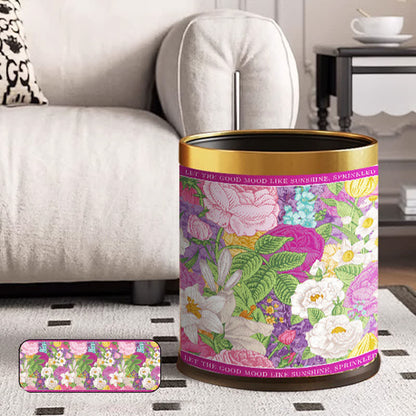 Doppelter Leder-Mülleimer „Blooming Flower“
