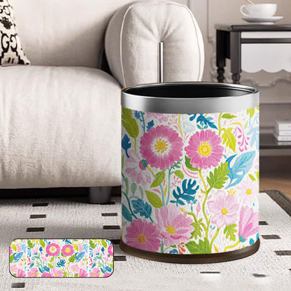 Doppelter Leder-Mülleimer „Blooming Flower“