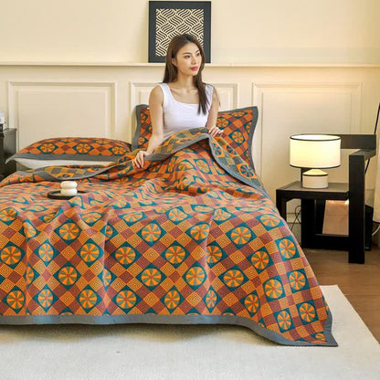 Wendesteppdecke aus Baumwollgaze im Vintage-Stil