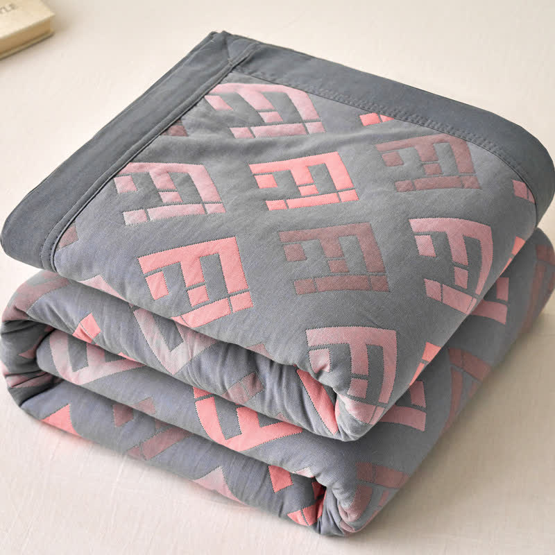 Luxuriöse, atmungsaktive Jacquard-Baumwollgaze-Decke