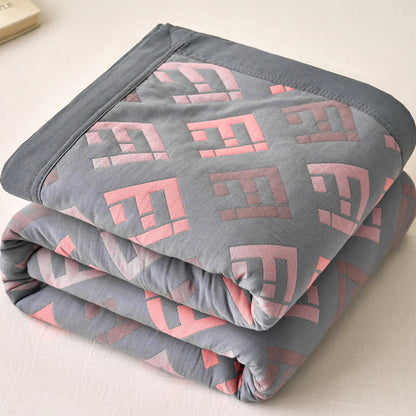 Luxuriöse, atmungsaktive Jacquard-Baumwollgaze-Decke
