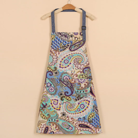 Baumwollschürze im Retro-Ethno-Stil mit Blumenmuster