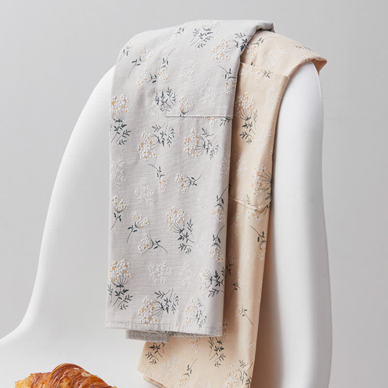 Niedliche, atmungsaktive Schürze im pastoralen Stil mit Blumenmuster