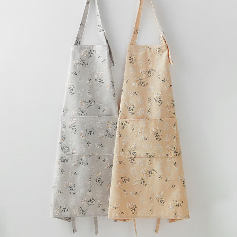 Niedliche, atmungsaktive Schürze im pastoralen Stil mit Blumenmuster