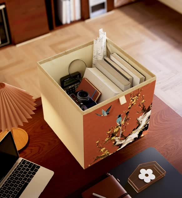 Faltbarer Würfel-Organizer aus Vintage-Oxford-Stoff