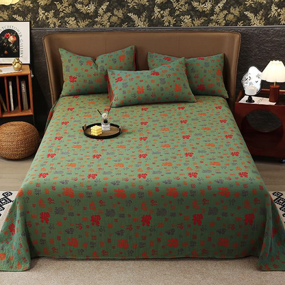 Garngefärbte Jacquard-Baumwollgaze-Bettdecke